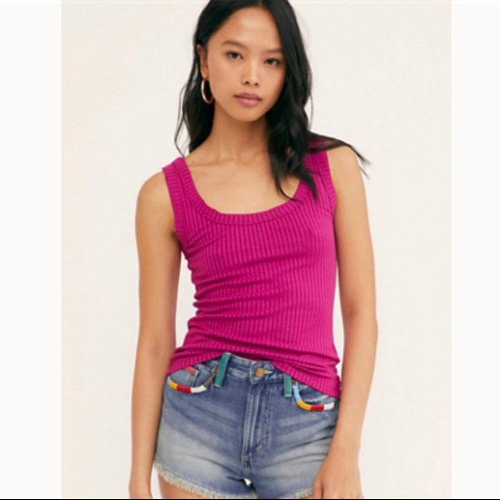 Free People Raw Edge Tank | Fuchsia XS